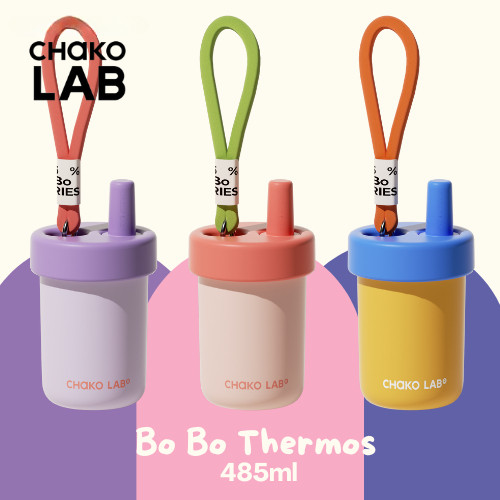 Chako Lab Bo Bo 485ml ถ้วยเก็บความร้อนฉนวนสแตนเลสคุณภาพสูง 316 สําหรับเครื่องดื่มร้อนและเย็น