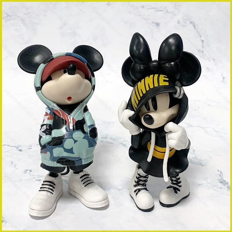 Sq3 Mickey Mouse Action Figure Disney อินเทรนด์เสื้อกันหนาว Mickey Mouse และ Minnie Mouse ตุ๊กตาของเ