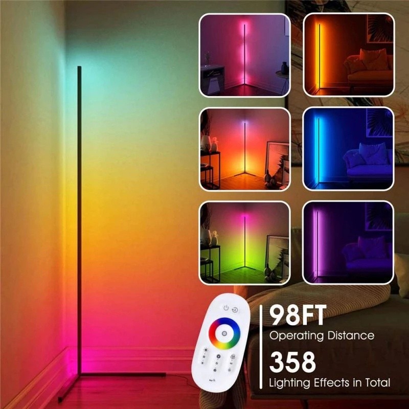 LED floor lamp RGB room lighting Bluetooth floor lamp with remote control colorful lamp bedroom deco