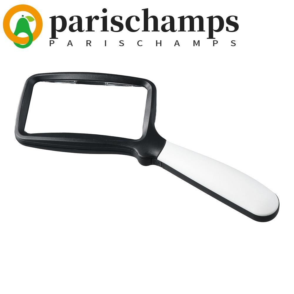 Parischamps แว่นขยาย Handhold อ่านเครื่องมือได้อย่างง่ายดายพร้อมไฟ LED 5 ดวง 2X การขยาย Low Vision สําหรับอ่านหนังสือ LED Loupe
