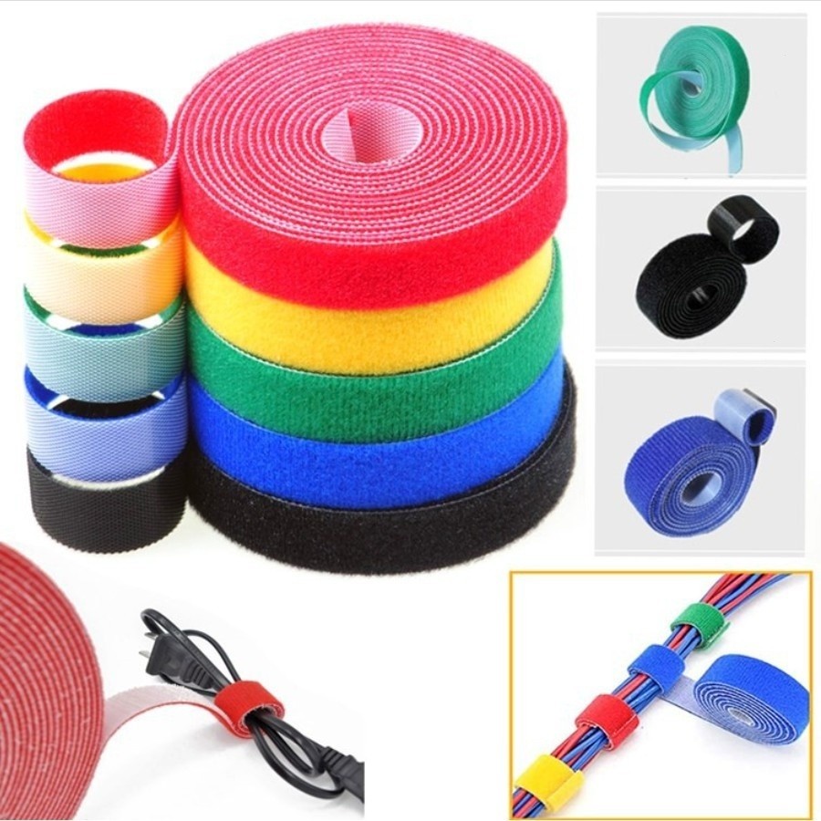 1M/5M Nylon Velcro Cable Tie Back to Back Self-Adhesive Design Wire Data Cable Tidy-up Home Office - รูปที่ 3