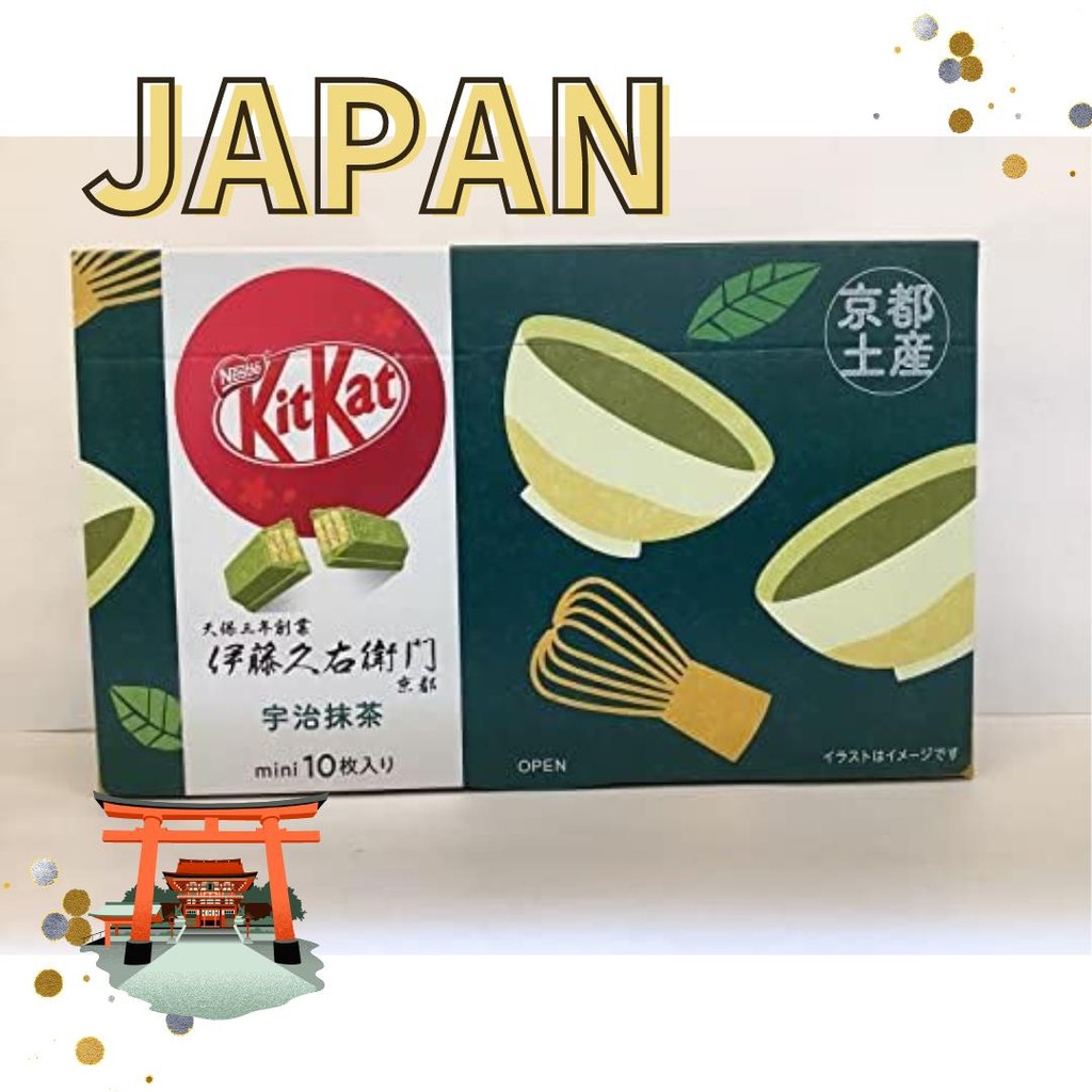 【Direct from Japan】Nestle Ito Kyuemon KitKat Uji Matcha Kyoto ของที่ระลึก Matcha KitKat 10 ชิ้น