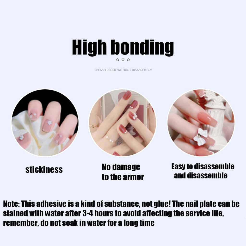 จัดส่งรวดเร็ว 24ชิ้น สติกเกอร์ติดเล็บปลอม กาวติดเล็บปลอมเจล กันน้ำ สีใส แผ่นกาวซิลิโคน - รูปที่ 7