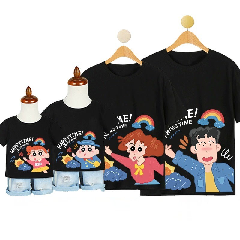🔥พร้อมส่ง&COD🔥RINA STUDIO เสื้อผ้าพ่อแม่ลูกเสื้อยืดแขนสั้น พิมพ์ลายการ์ตูนชินจังน่ารัก สําหรับครอบครัว แม่ และลูก