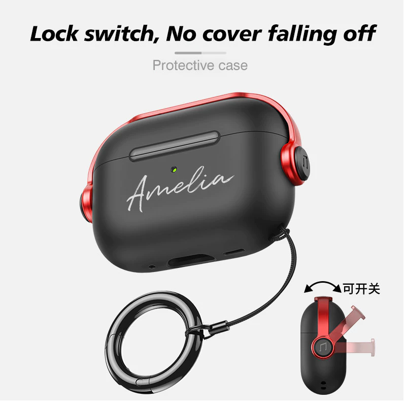 ข้อความที่กําหนดเองใหม่ฝาครอบป้องกันป้องกันการหล่นเหมาะสําหรับ airpods pro 3 airpods 4 ปลอก airpods pro 2 เคสป้องกัน 3 ล็อคเคสหูฟังการสูญหาย 2