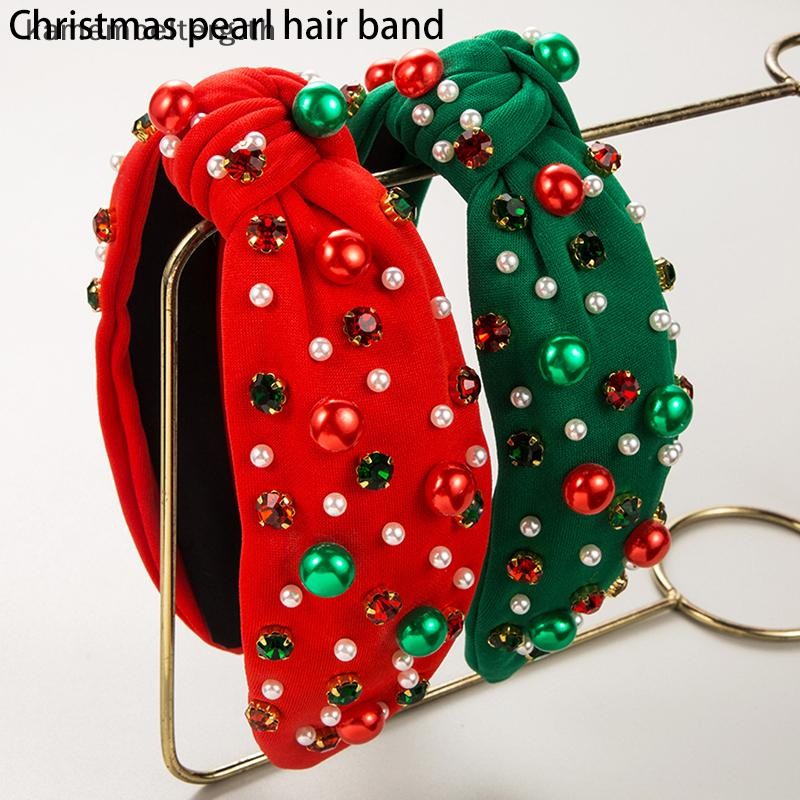 Kam 1 PC Christmas Pearl Rhinestone Band ผู้หญิง Minimalist Holiday Trend เครื่องประดับผม TH