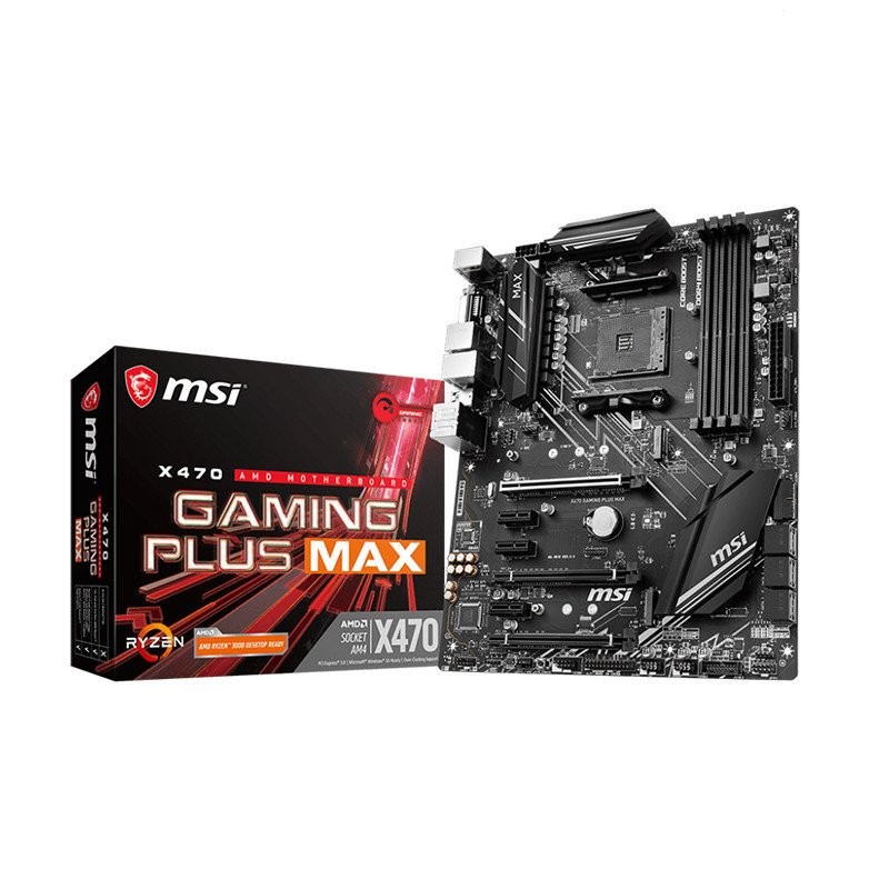 MSI X470 GAMING PLUS MAX เมนบอร์ดซ็อกเก็ต AM4 4 High-DDR4 DIMM โดยใช้ชิปเซ็ต AMD X470มาตรฐาน ATX 64G