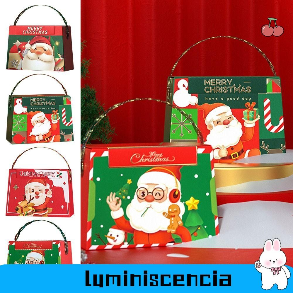 Luminescia 4 ชิ้นกล่องของขวัญคริสต์มาสอุปกรณ์ปาร์ตี้ช็อกโกแลตสวัสดีปีใหม่กล่องมือถือ