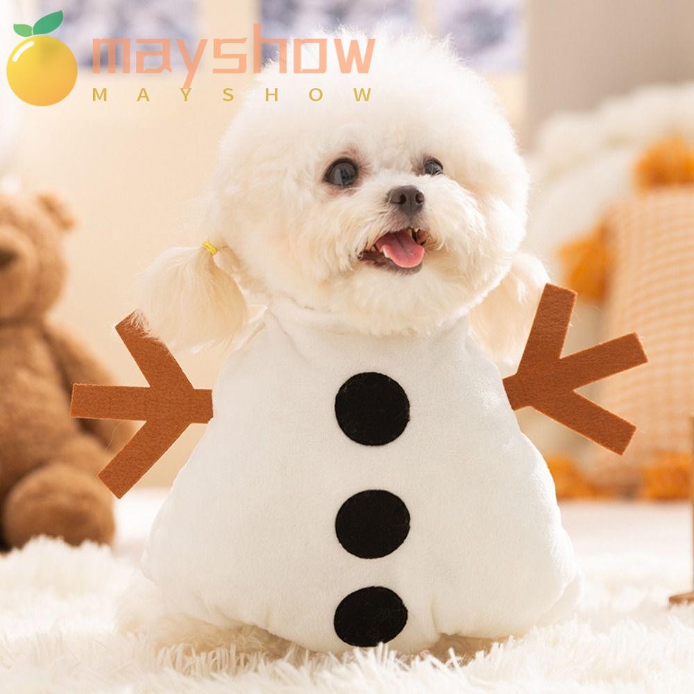 Mayshow เสื้อผ้าสุนัข, Snowman Christmas Pet คอสเพลย์เครื่องแต่งกาย, น่ารักปรับการ์ตูน Soft Puppy Bib