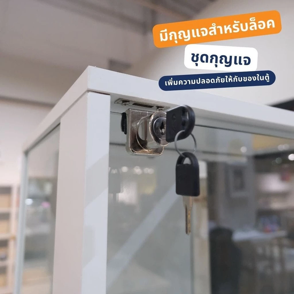 Looms ตู้โชว์กระจกใส รุ่น GAELAN ขนาด 40 ซม. สีขาว (40X40X162 ซม.)  แบรนด์ LOOMS thumbnail 10
