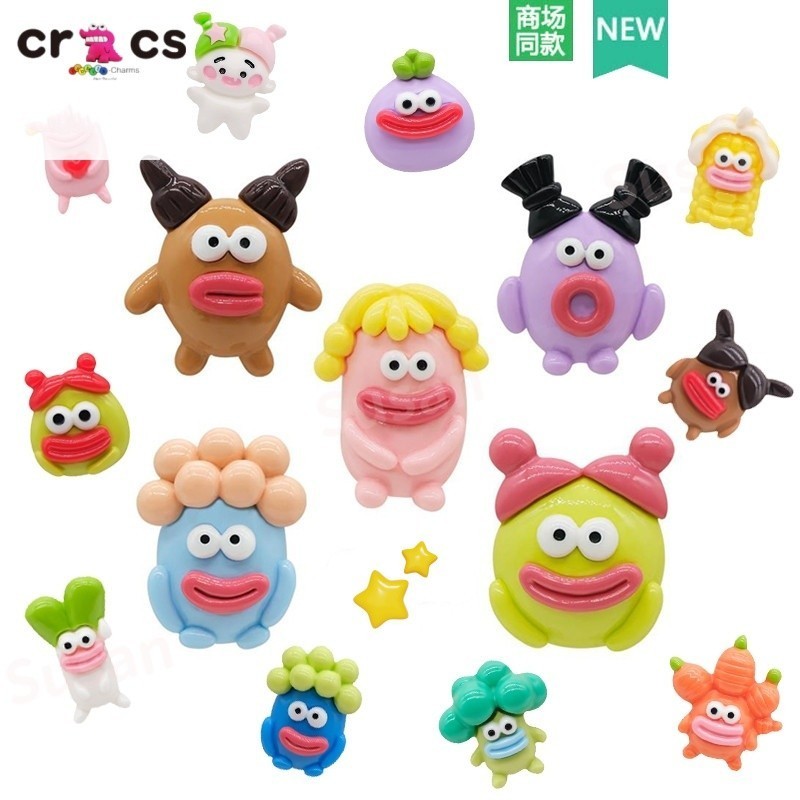 Jibbitz Crocs น่ารักไม่ซ้ำใครไส้กรอกมอนสเตอร์การ์ตูนอุปกรณ์รองเท้าลายรองเท้ารูตกแต่งอุปกรณ์หัวเข็มขัด
