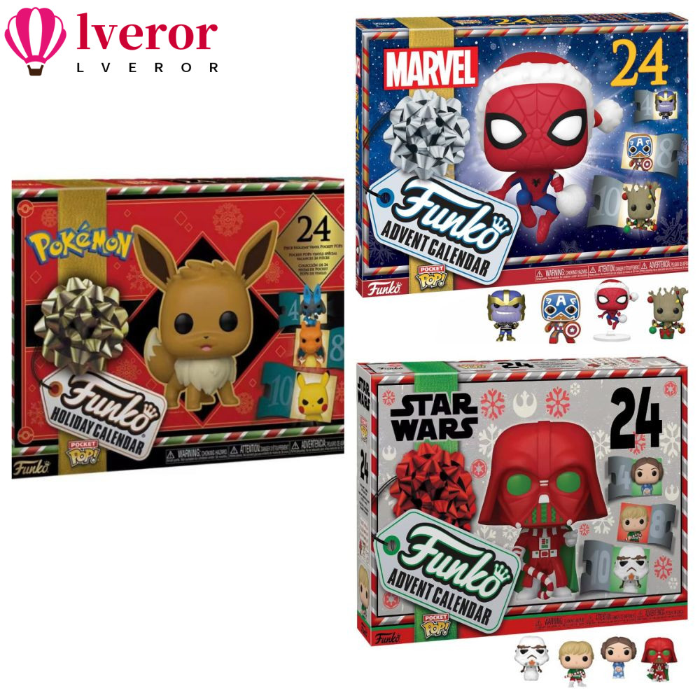 Lveror Advent Calendar, Pikachu Random Box Action Figures ของเล่น, ของขวัญ Funko Collection ตุ๊กตากล่องวันเกิดคริสต์มาสของขวัญ