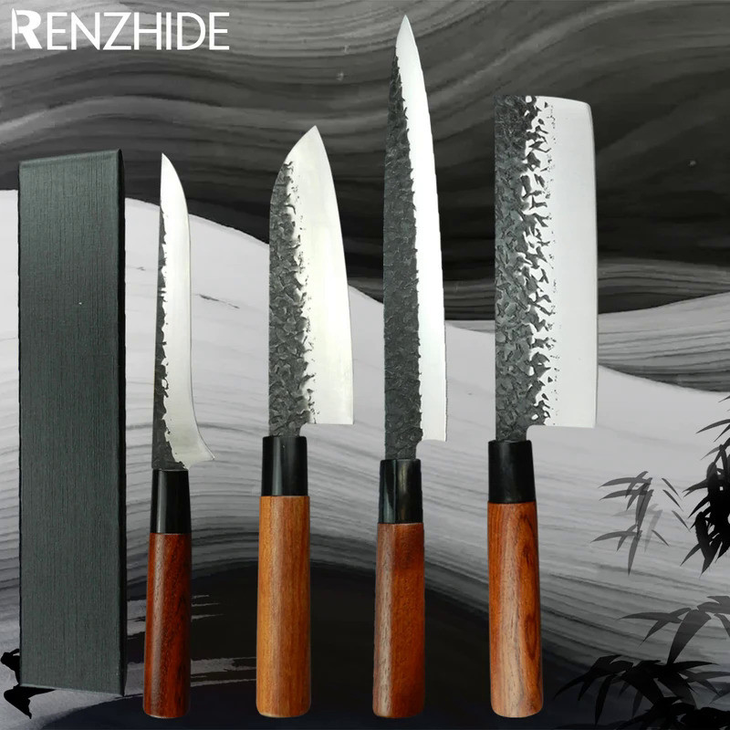 RZD Sushi Sashimi Japanese Knives Chef Kitchen Set 9'' INCH Slicing Salmon Knife Gift Box Paring Deb