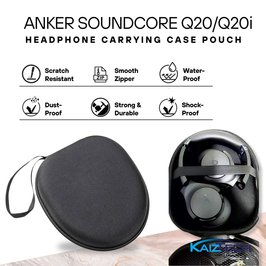 Anker Soundcore Q20/Q20i หูฟังที่รองรับป้องกัน EVA กรณีกระเป๋าเดินทางแบบพกพากระเป๋า