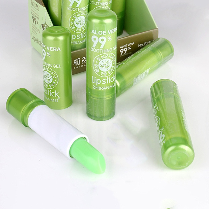 YTL ลิปอโลเวร่า 99% ลิปว่านหางจระเข้ PEIYEN aloe vera ลิปบาล์มว่านหางจระเข้ ลิปสติกอุณหภูมิเปลี่ยนสีธรรมชาติสีชมพู - รูปที่ 3