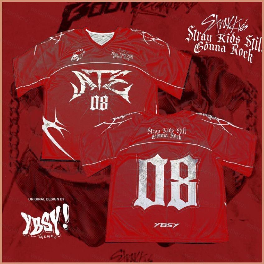 Jason Stray Kids ATE jersey Bang Chan Seo Chang-Bin Lee Min-Ho streetwear คอสเพลย์ผ้าเสื้อยืดแขนสั้น