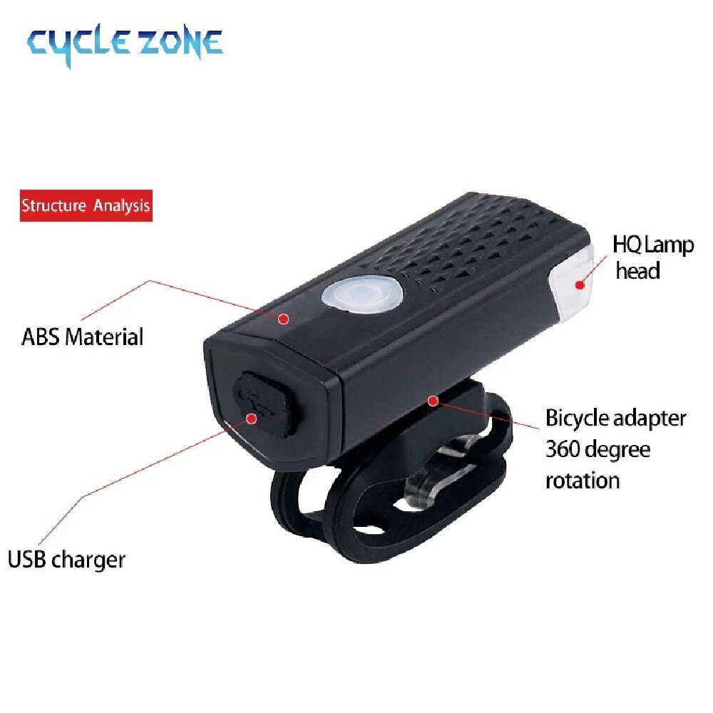 จักรยานด้านหน้าไฟ ยูเอสบี ชาร์จ นํา โคมไฟจักรยานสําหรับกลางคืนขี่ จักรยานเสือภูเขา ไฟหน้าไฟฉายความปลอดภัยขี่จักรยานอุปกรณ์3โหมด - รูปที่ 2
