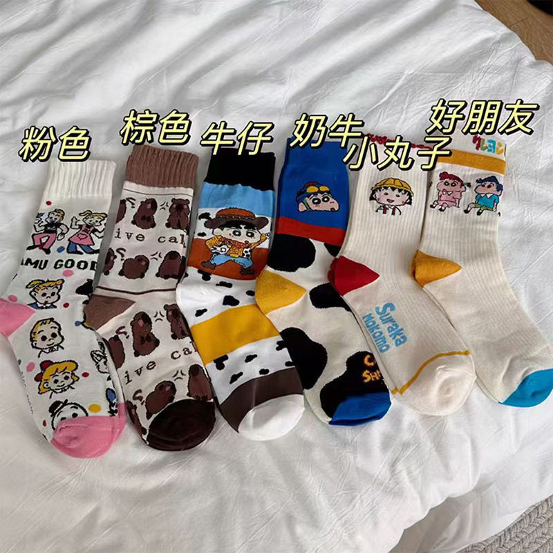 ถุงเท้าผู้หญิงน่ารักฤดูใบไม้ผลิฤดูใบไม้ร่วงกลางหลอดการ์ตูนหญิงสไตล์ญี่ปุ่นเวอร์ชั่นเกาหลีกองสไตล์ฤดูใบไม้ร่วง - รูปที่ 6