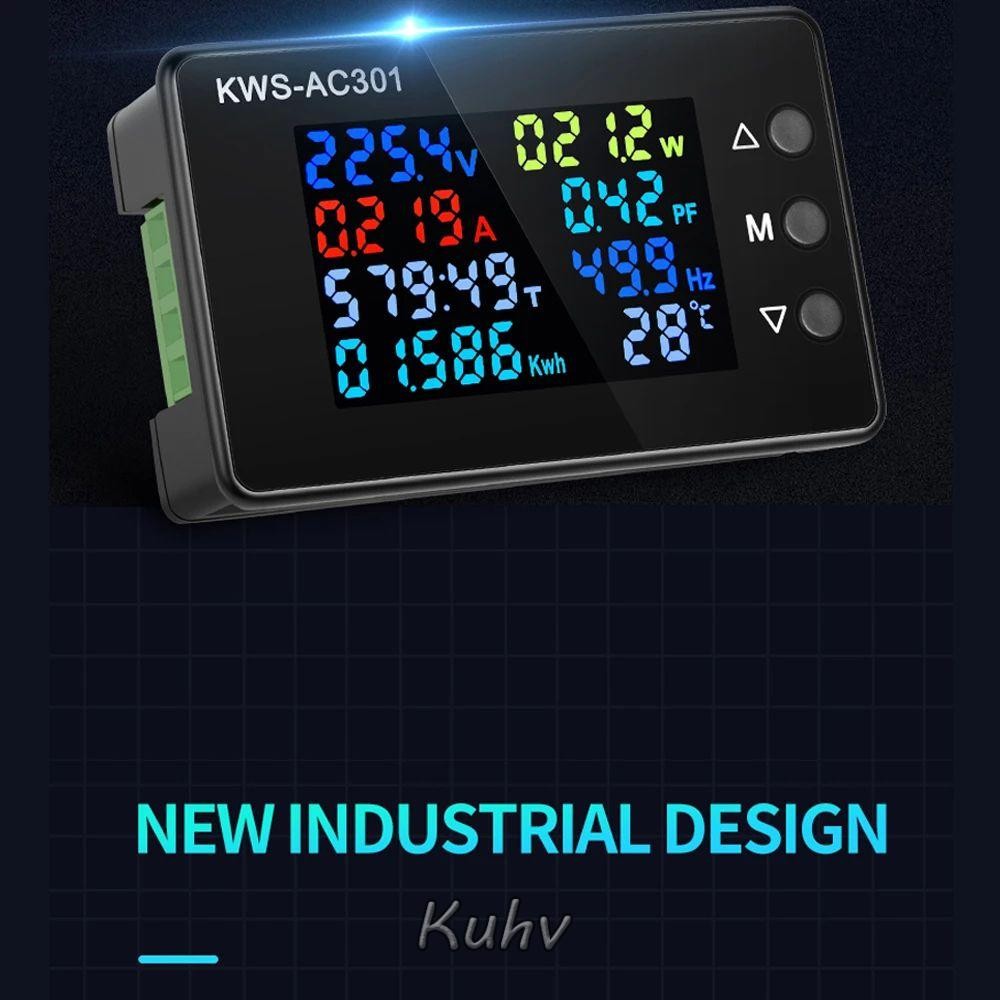 Kuhv โวลต์มิเตอร์แบบดิจิตอลแอมมิเตอร์ความแม่นยําสูง AC 50-300V 0-100A 8 in 1