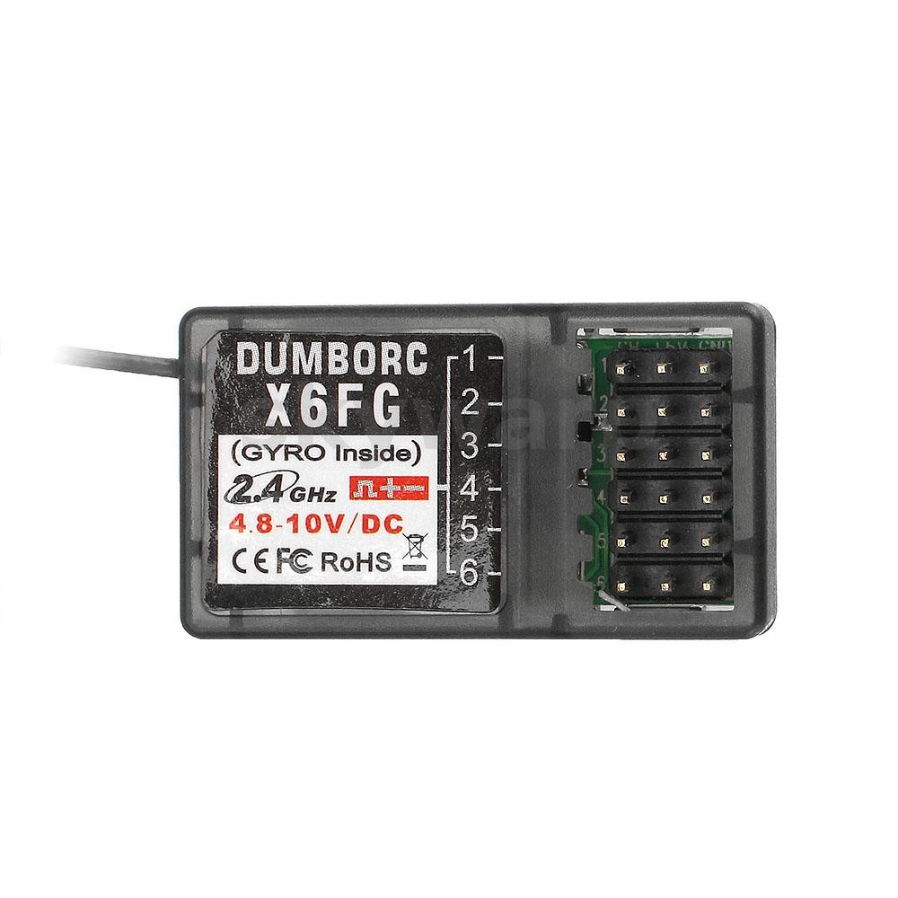 Dumborc X6FG 2.4GHz 6CH RC Receiver พร้อมการปรับความไว Gyro สําหรับ RC X6 วิทยุเครื่องส่งสัญญาณรีโมท
