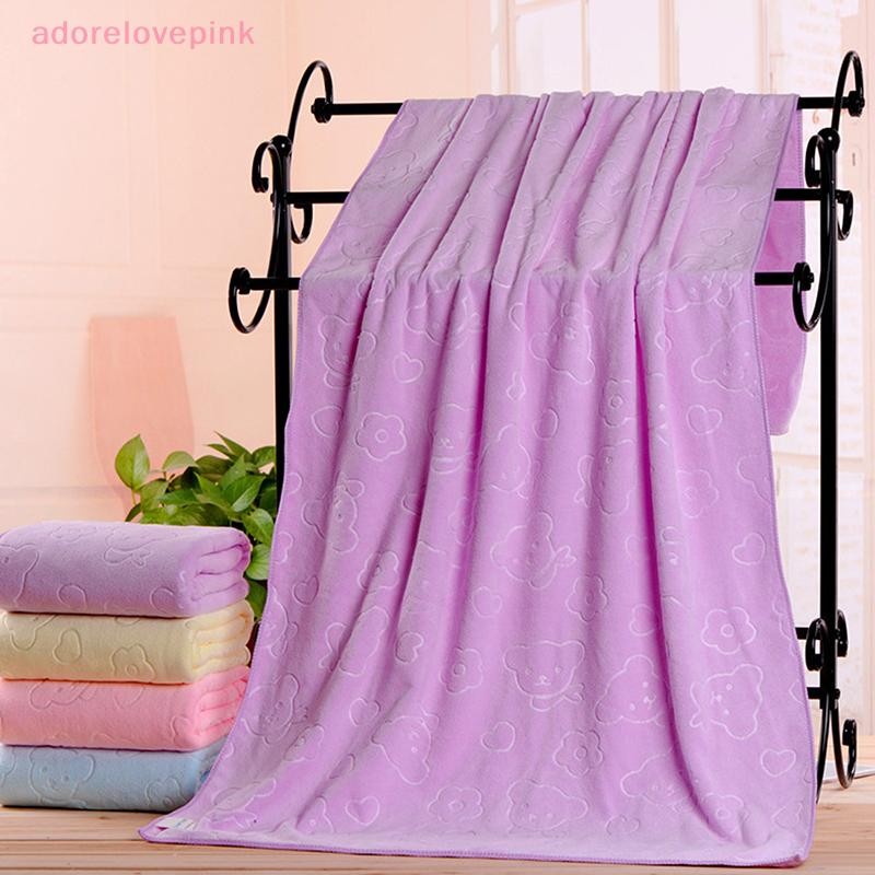 Adorelovepink ผ้าเช็ดตัวดูดซับ Quick-Drying Super Large Bath Towel ผ้าขนหนูนุ่ม ผ้าขนหนู th