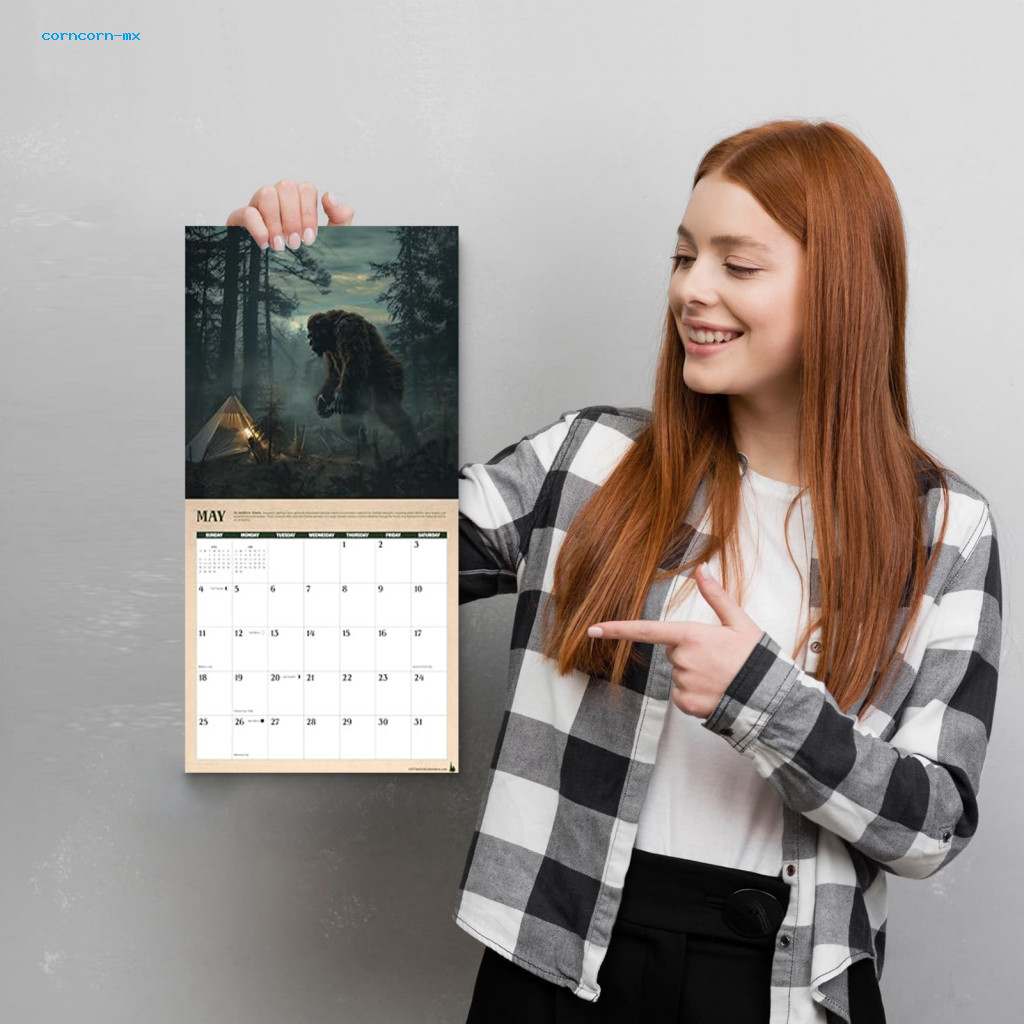 Corn Sasquatch Calendar 2025 ปฏิทินร้องไห้ 2025 Sasquatch ปฏิทินติดผนัง Mythical Sasquatch วางแผนราย