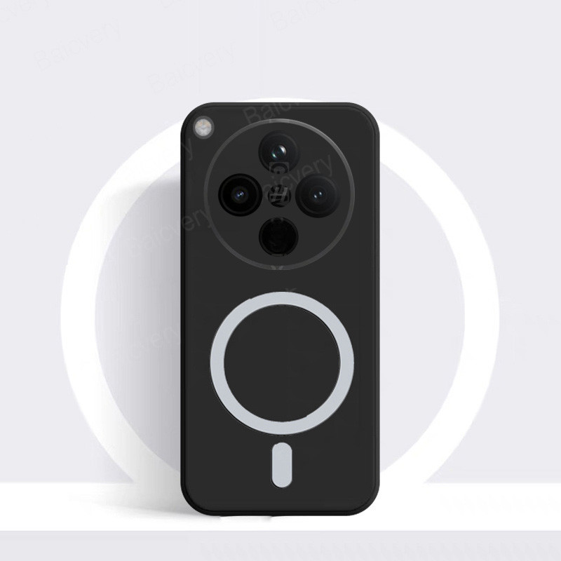 เคสโทรศัพท์สําหรับ OPPO Find X8 Pro OPPO Find X8 ซิลิโคนนุ่มปกหลังพร้อมสติกเกอร์ชาร์จไร้สายแม่เหล็ก