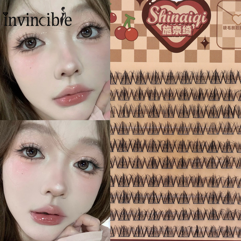 100 Clusters Eyelash Extension - ดูขนตาส่วนบุคคลตามธรรมชาติ Bunches - DIY Segmented False Bundles Eyelashes