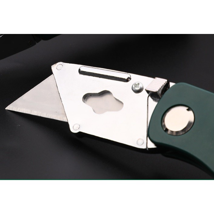 tuosen คัตเตอร์ คัตเตอร์พับได้ มีดพับ ฟรี ใบมีด 5 ใบ พับได้ ใช้งานหนัก มีด คัทเตอร์ มีดคัทเตอร์ - รูปที่ 2