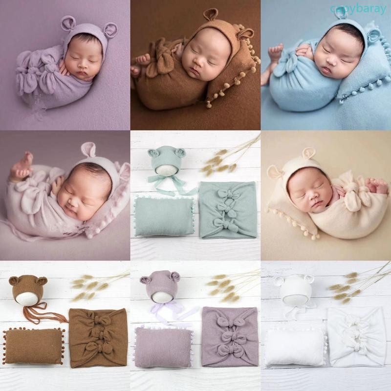 Cpy Swaddle Wrap สําหรับเบาะศีรษะน่ารักหู Beanie หมวกสําหรับ Head Wrap Turban Headwear