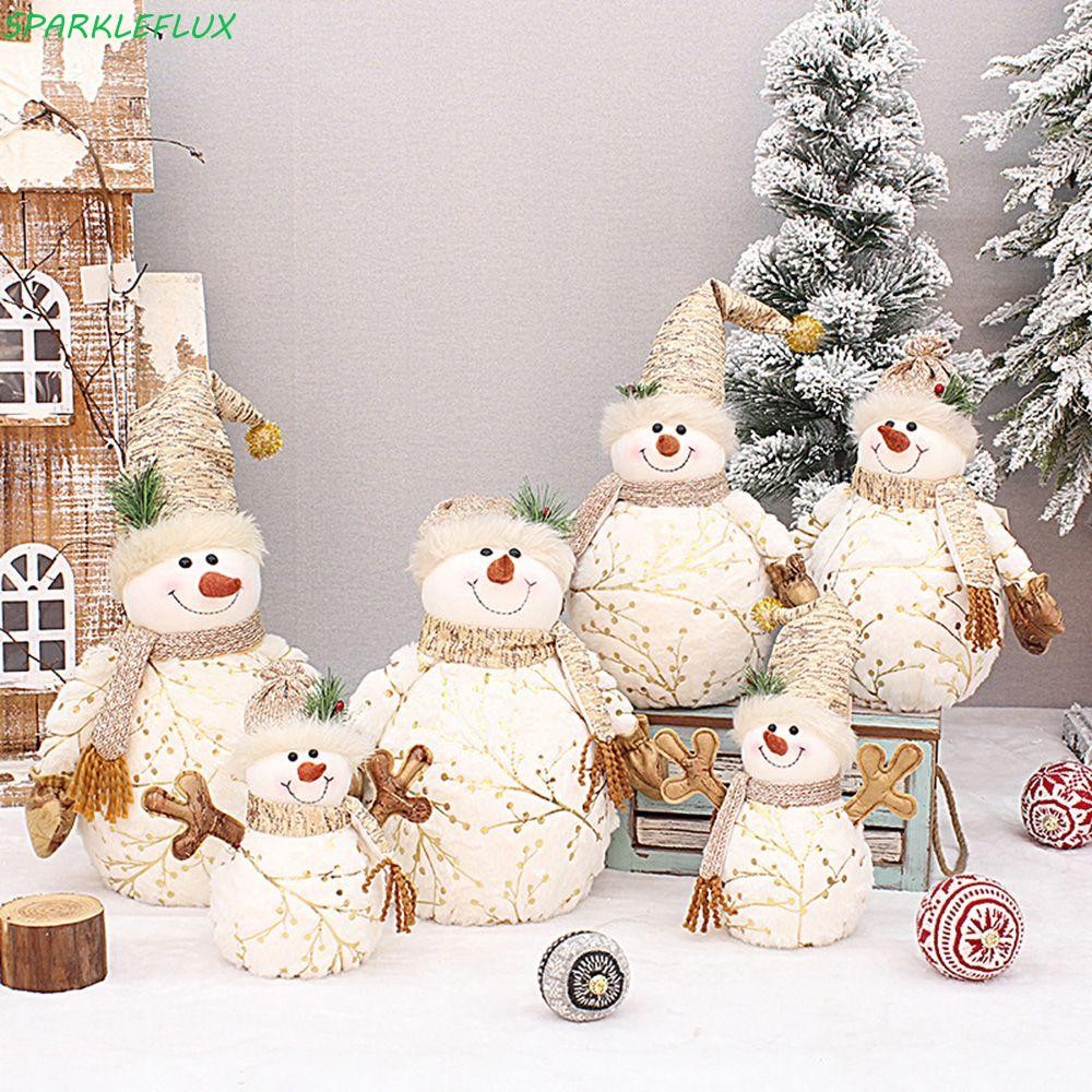 Sparkleflux Snowman ตุ๊กตาน่ารักสร้างสรรค์เครื่องประดับต้นคริสต์มาสเด็กของขวัญ Tabletop Decor Plushies ตุ๊กตาตุ๊กตาเครื่องประดับ