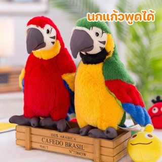 COD นกแก้วพูดได้ ทุกภาษา สั่นศีรษะและกระพือปีกได้ ตุ๊กตานกแก…