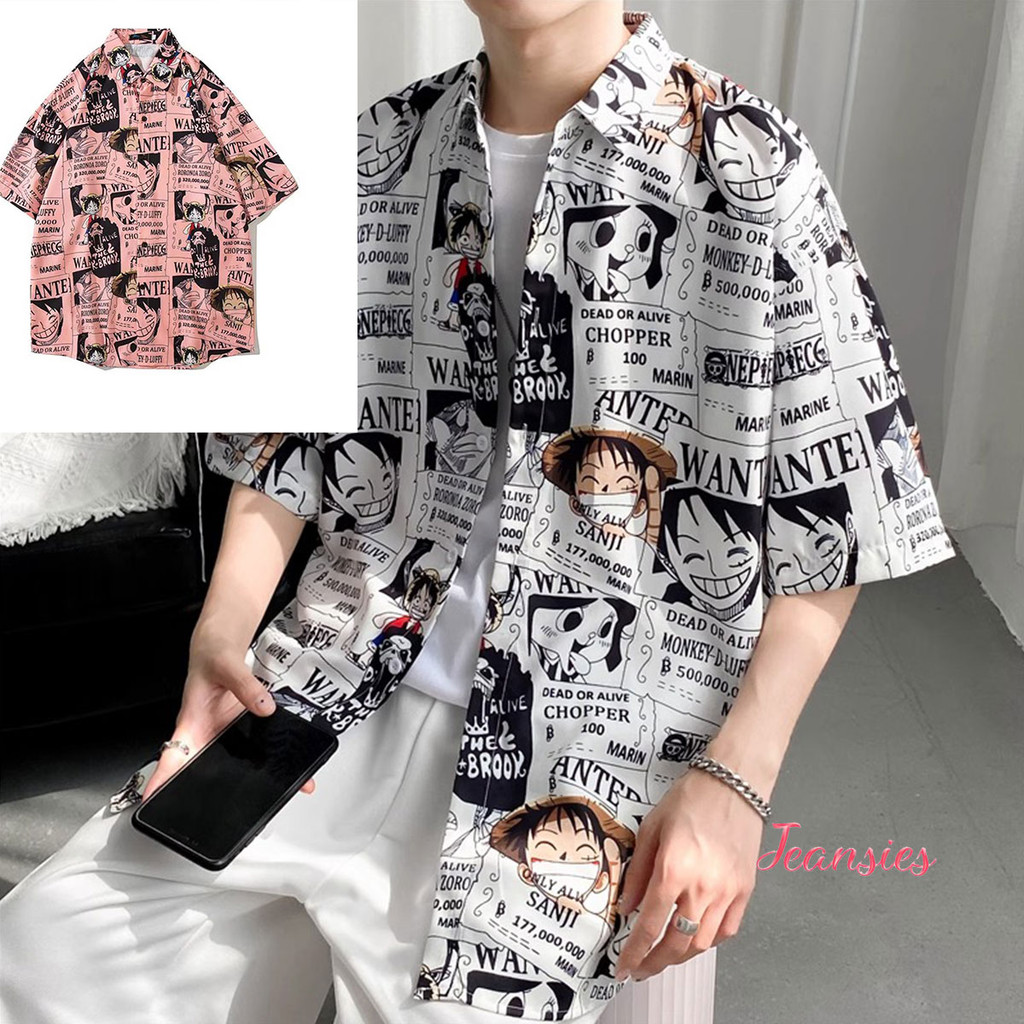 เสื้อเชิ้ตลายวันพีซ ผู้หญิง ใส่สบาย เหมาะกับคู่รัก