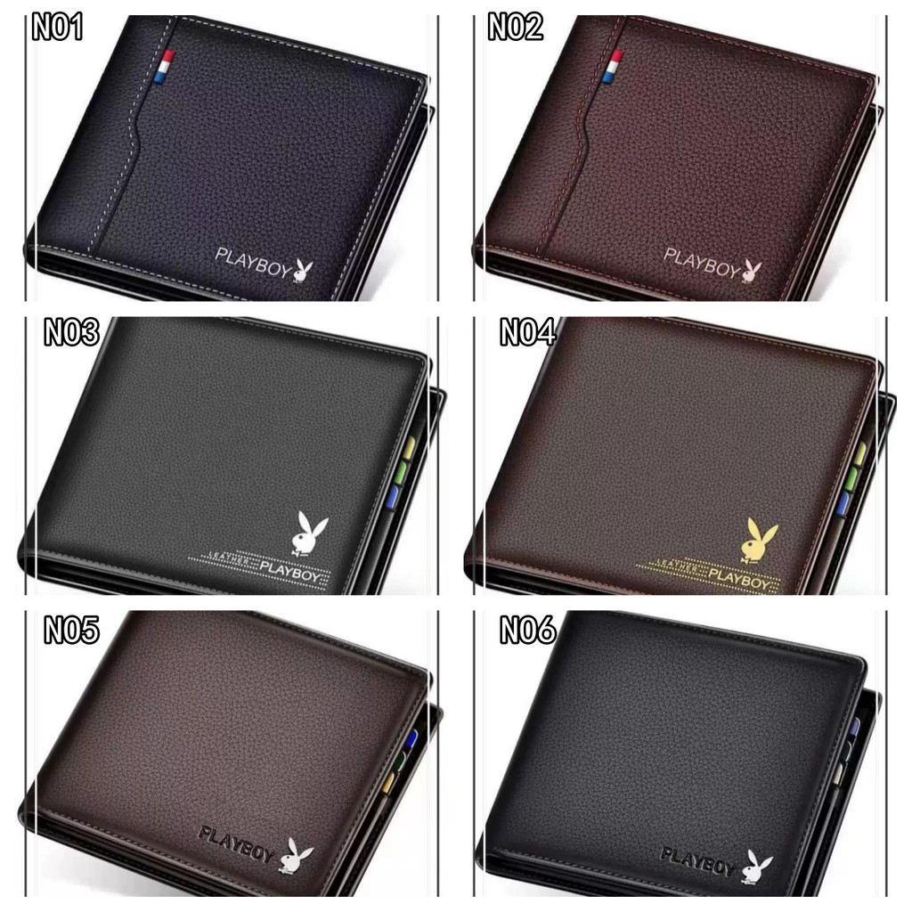 【🔥มาถึงภายใน 3 วัน】Playboy กระเป๋าสตางค์ใบสั้น หนัง PU สไตล์ธุรกิจ สำหรับผู้ชาย wallet