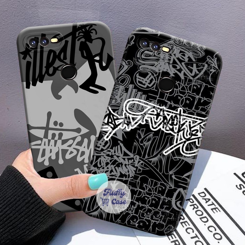 HP [FLUFFYCASE] Oppo A5s A7 A12 A11K F9 REALME 2 PRO A3S A1K REALME C2 Dark Metal Wallpaper Motif - 