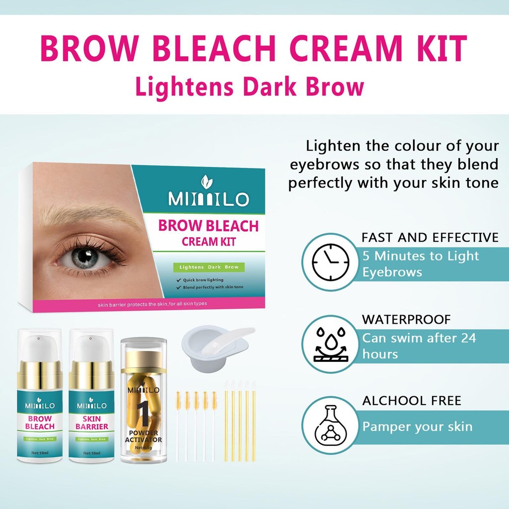 คิ้ว Bleach Eyebrow Color Lightening Kit ที่มีประสิทธิภาพ Quick Lightener สําหรับร้านเสริมสวยคุณภาพผ