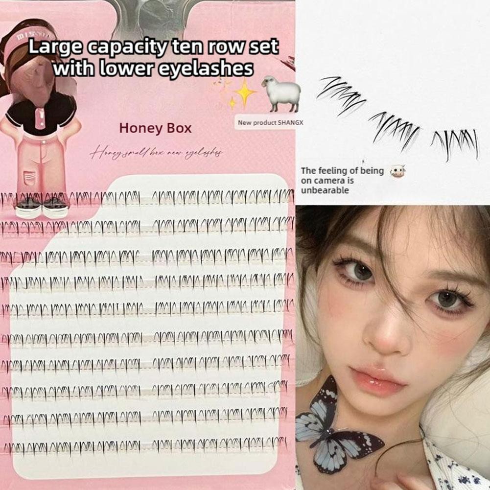 Pixie Lashes ธรรมชาติดู 3D ขนตาปลอมธรรมชาติการ์ตูน Grafting หนาโปร่งใส Stem Eyelash