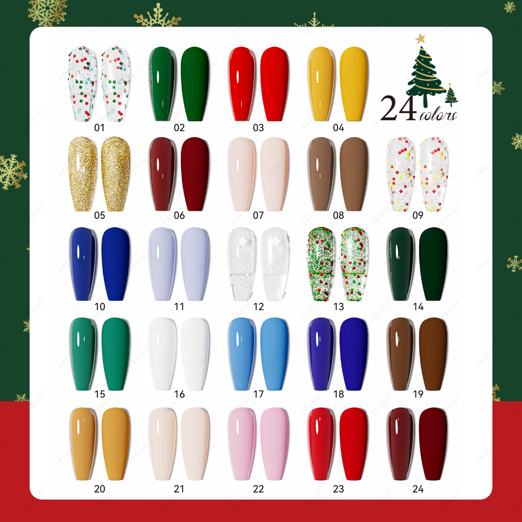 Jting สีเล็บเจล เซตคริสต์มาส 24สี ยาทาเล็บเจล Christmas แบบแยกขวด Jting - D21 15ml - wenailsth