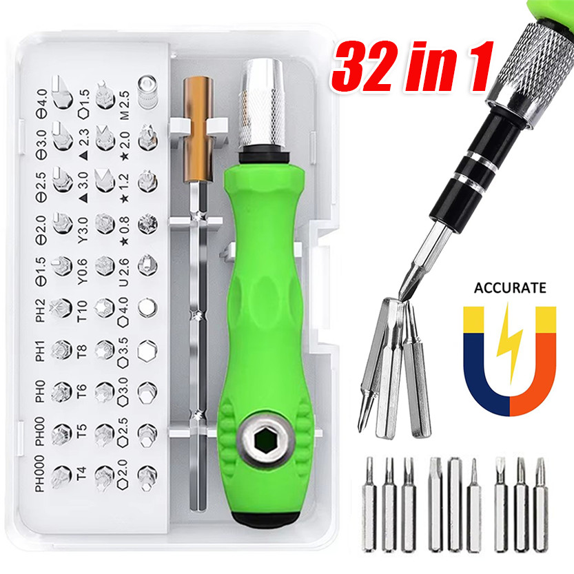 ชุดไขควงมัลติฟังก์ชั่น 32 ใน 1 / บิตไดรเวอร์สกรูแม่เหล็ก / เครื่องมือซ่อมนาฬิกาโทรศัพท์ขนาดเล็ก