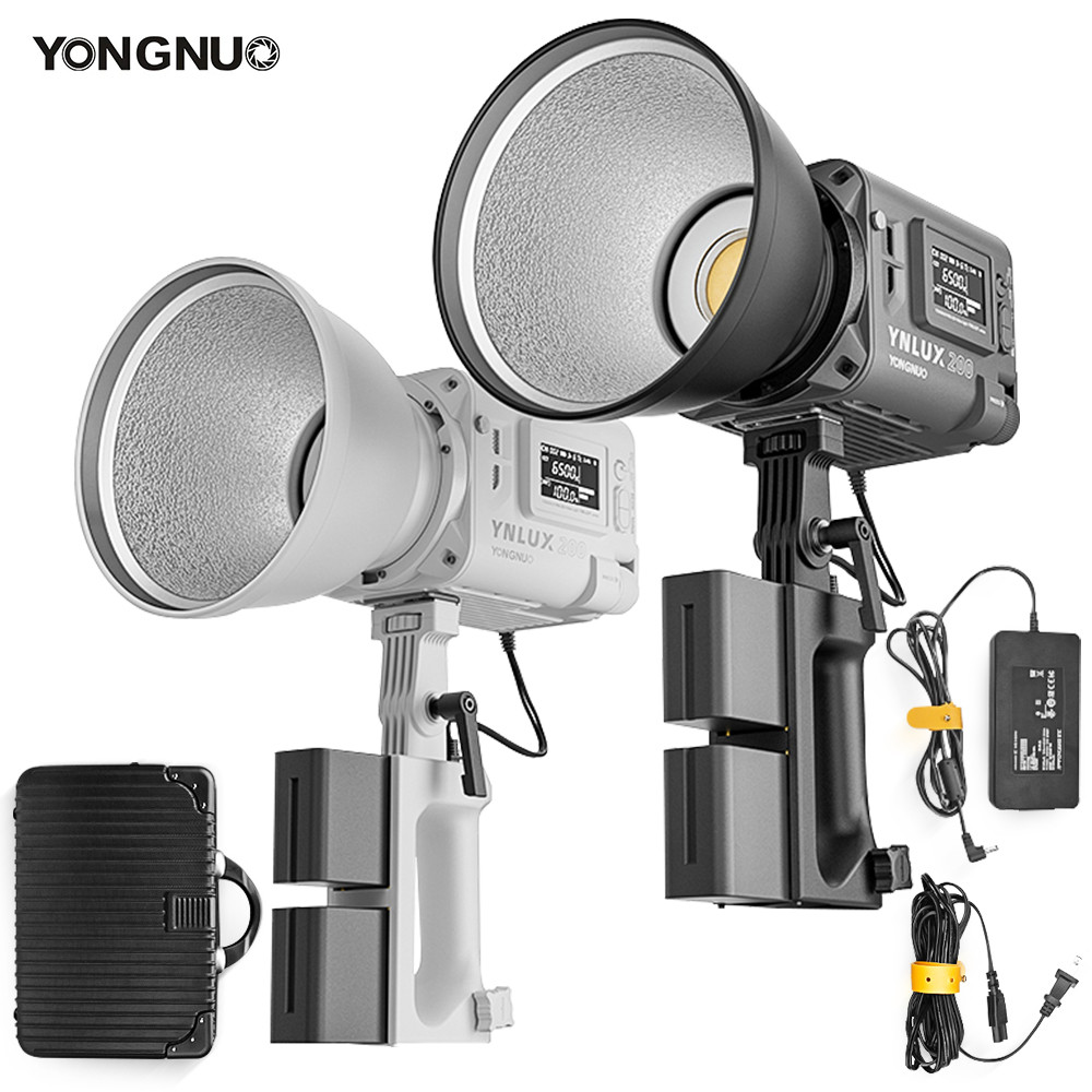 Yongnuo YNLUX200 200W 2700K-6500K มือถือ LED วิดีโอแสงการถ่ายภาพกลางแจ้ง Bowens Mount สตูดิโอโคมไฟเติมแสง