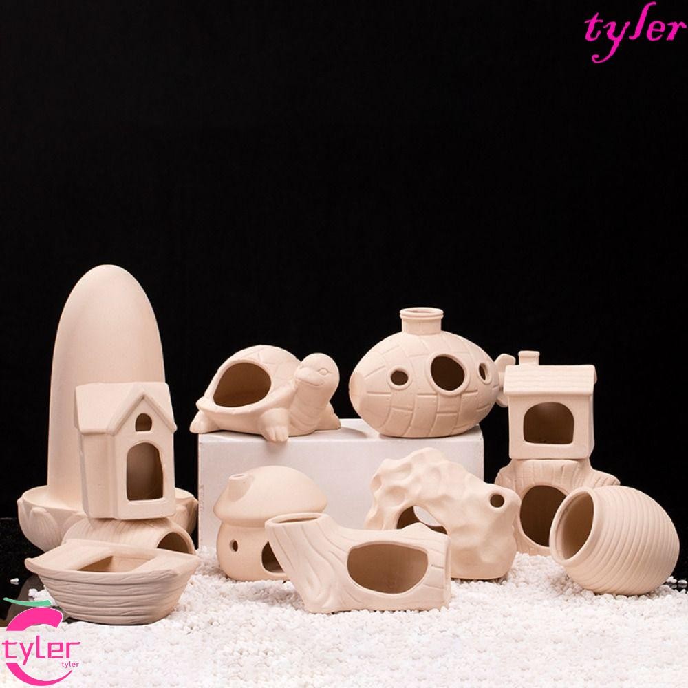 ไทเลอร์ พิพิธภัณฑ์สัตว์น้ํากุ้งซ่อน,เซรามิกมัลติฟังก์ชั่ที่พักพิงปลา,ปลาและกุ้งหม้อที่หลบภัยสร้างสรรค์หลายสไตล์ตกแต่งเห็ดปลาถ้ํากันสาดการจัดสวน