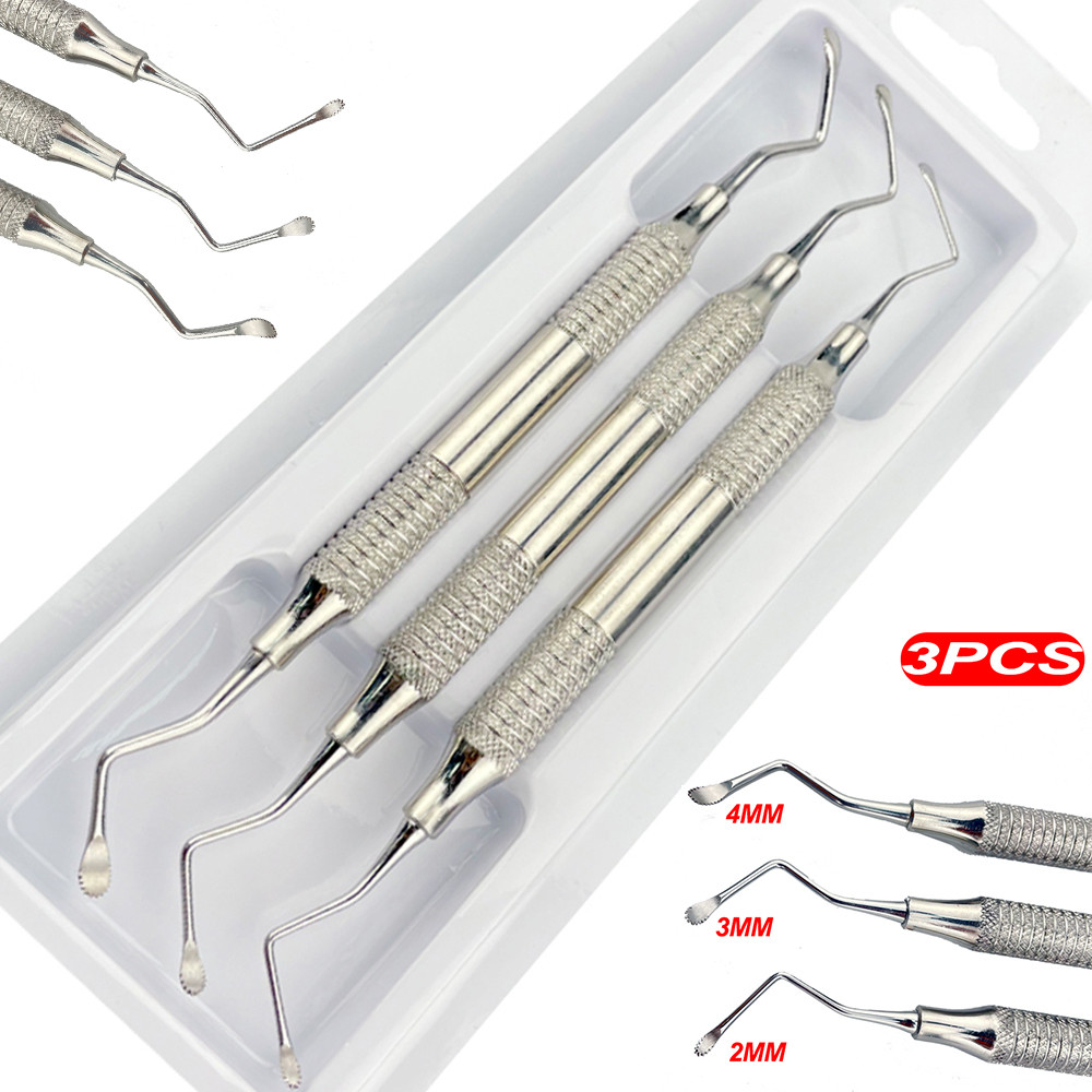 3 ชิ้น/เซ็ตทันตกรรม Scaler ทันตกรรมหนังศีรษะฟัน Scoop Scalpel Scalpel Scalpel Tick Scalpel Double He