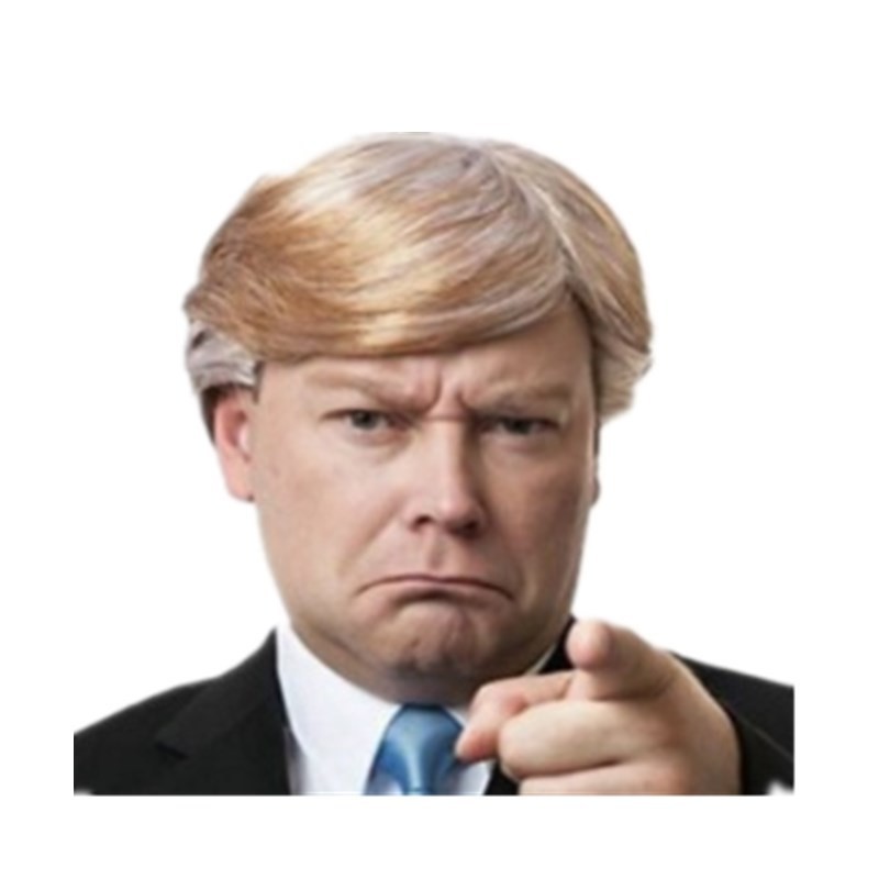 ทรัมป์วิกผมสีทองโดนัลด์ประธานาธิบดีวิกผมผู้ชายผมสั้นตรงวิกผมทรัมป์