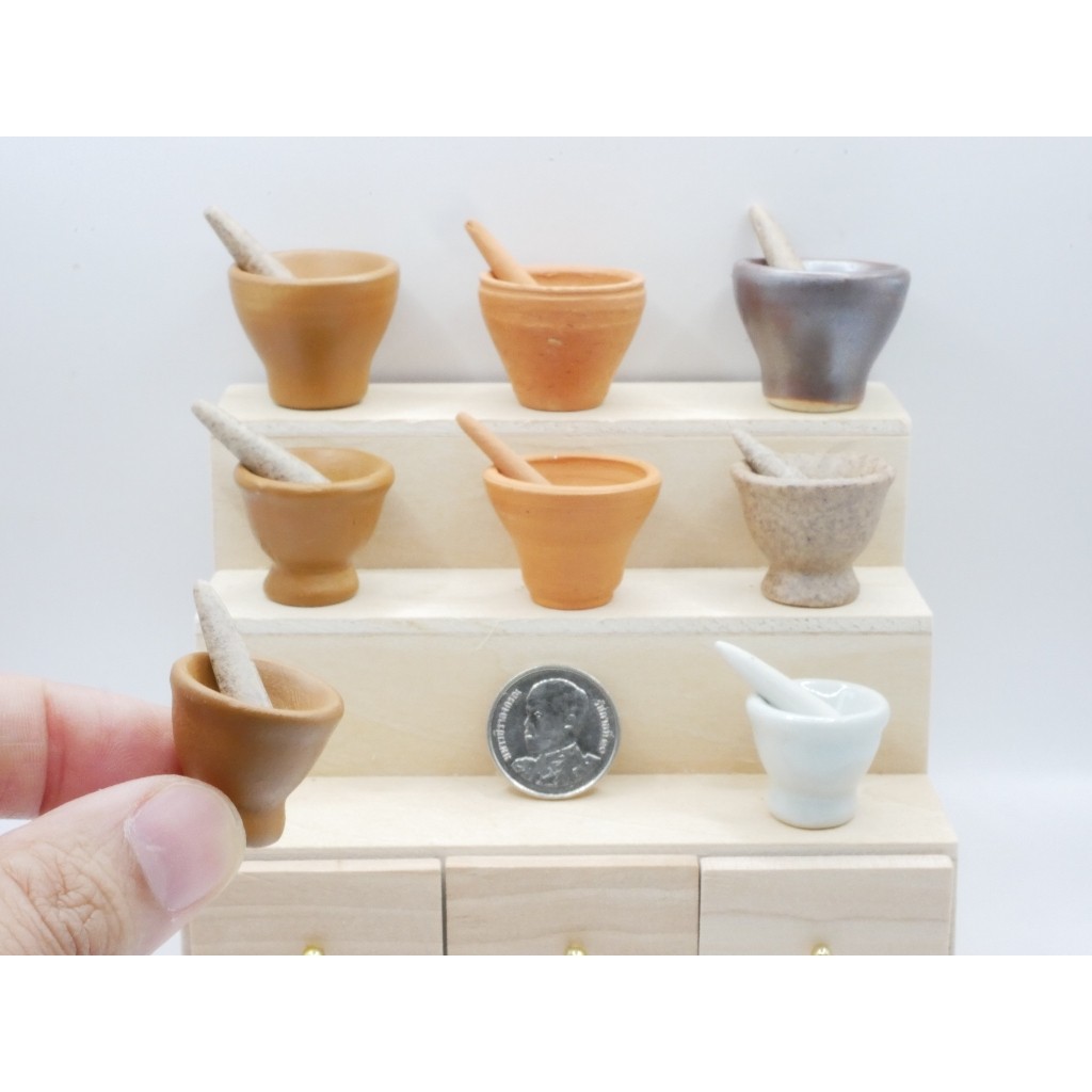 ครกจิ๋ว สำหรับบ้านตุ๊กตา ครก ดินเผา เซรามิค ของจิ๋ว ของตกแต่ง บ้านตุ๊กตา