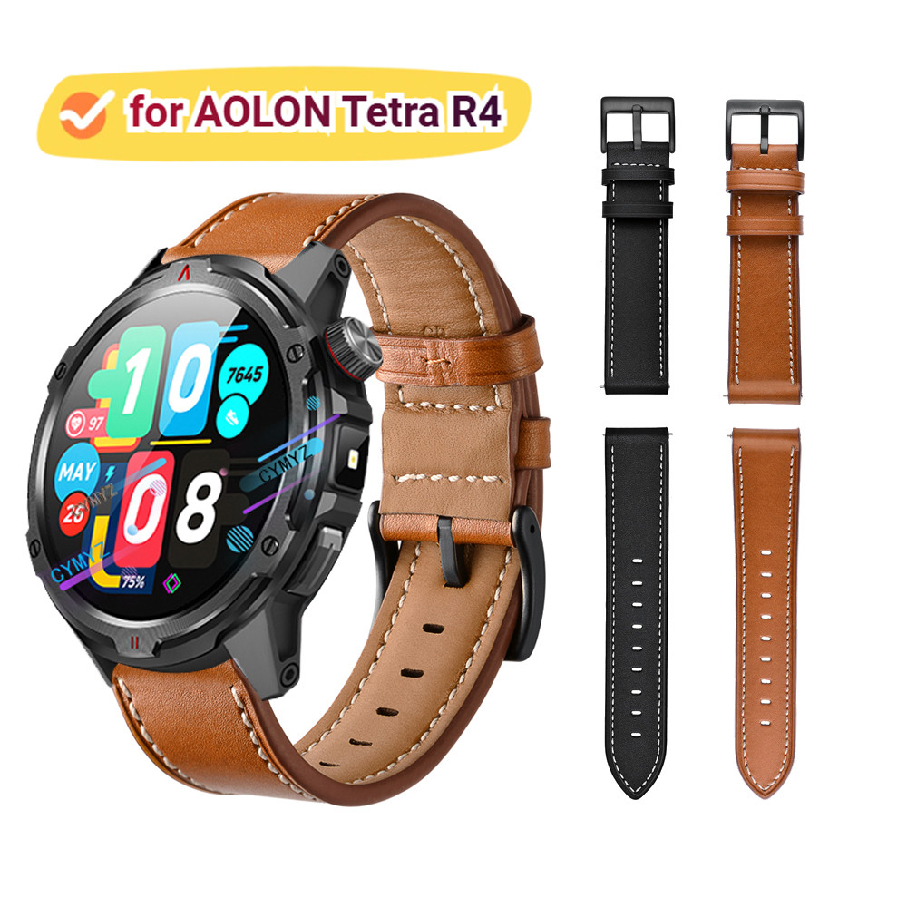 สําหรับ AOLON Tetra R4 สายนาฬิกาอัจฉริยะ สายหนัง AOLON Tetra R4 สายรัด สายรัดข้อมือกีฬา