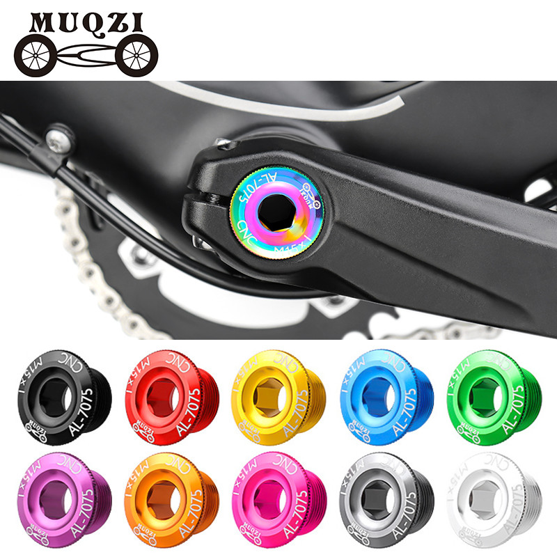 Muqzi Crankset Arm Bolt MTB จักรยานเสือหมอบ M15 Crank Fixing สกรูอลูมิเนียม CNC Crank ฝาครอบชิ้นส่วนจักรยานอุปกรณ์เสริม