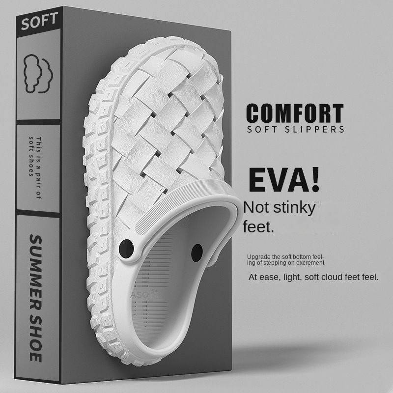 【ส่งจากกรุงเทพ】ใหม่ผู้ชายรองเท้าแตะ EVA เวอร์ชั่นเกาหลีอินเทรนด์กลางแจ้ง Toe-Covered รองเท้าแตะหนา Soled Anti-Slip ทนต่อการสึกหรอนักเรียนวันหยุดรองเท้าแตะชายหาดรองเท้าแตะ