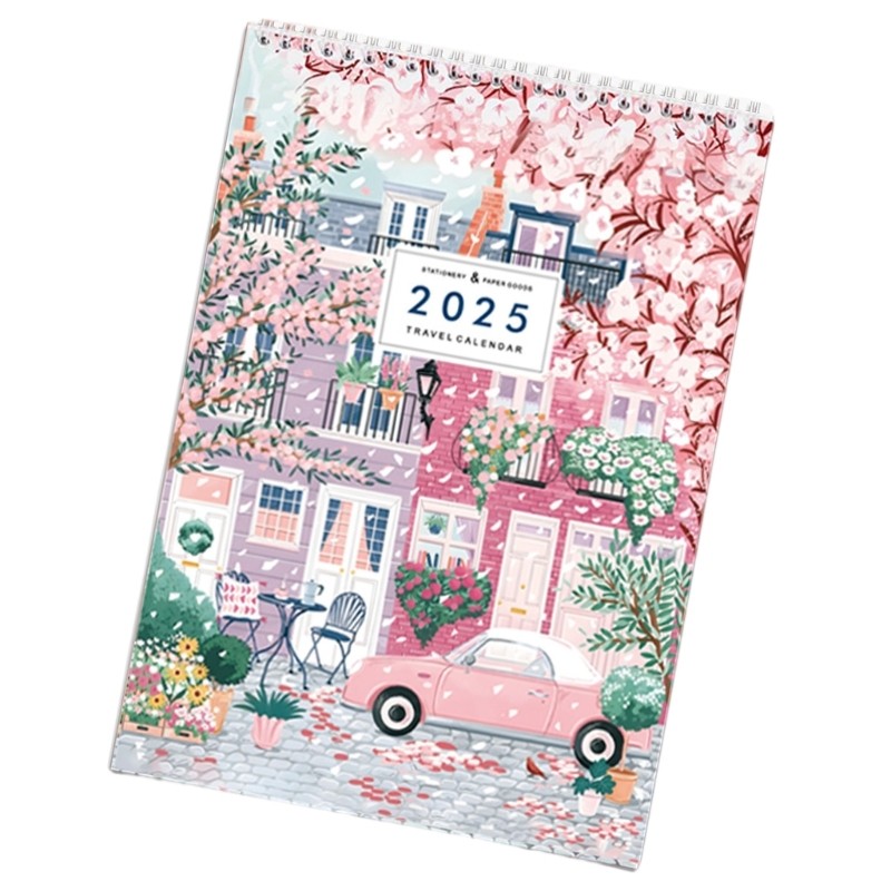 Cadiling 2025 Travel Journey Calendar 2025 ปฏิทินแขวนผนังแบบแขวน Planner 12 เดือนปฏิเสธจากเดือนมกราค
