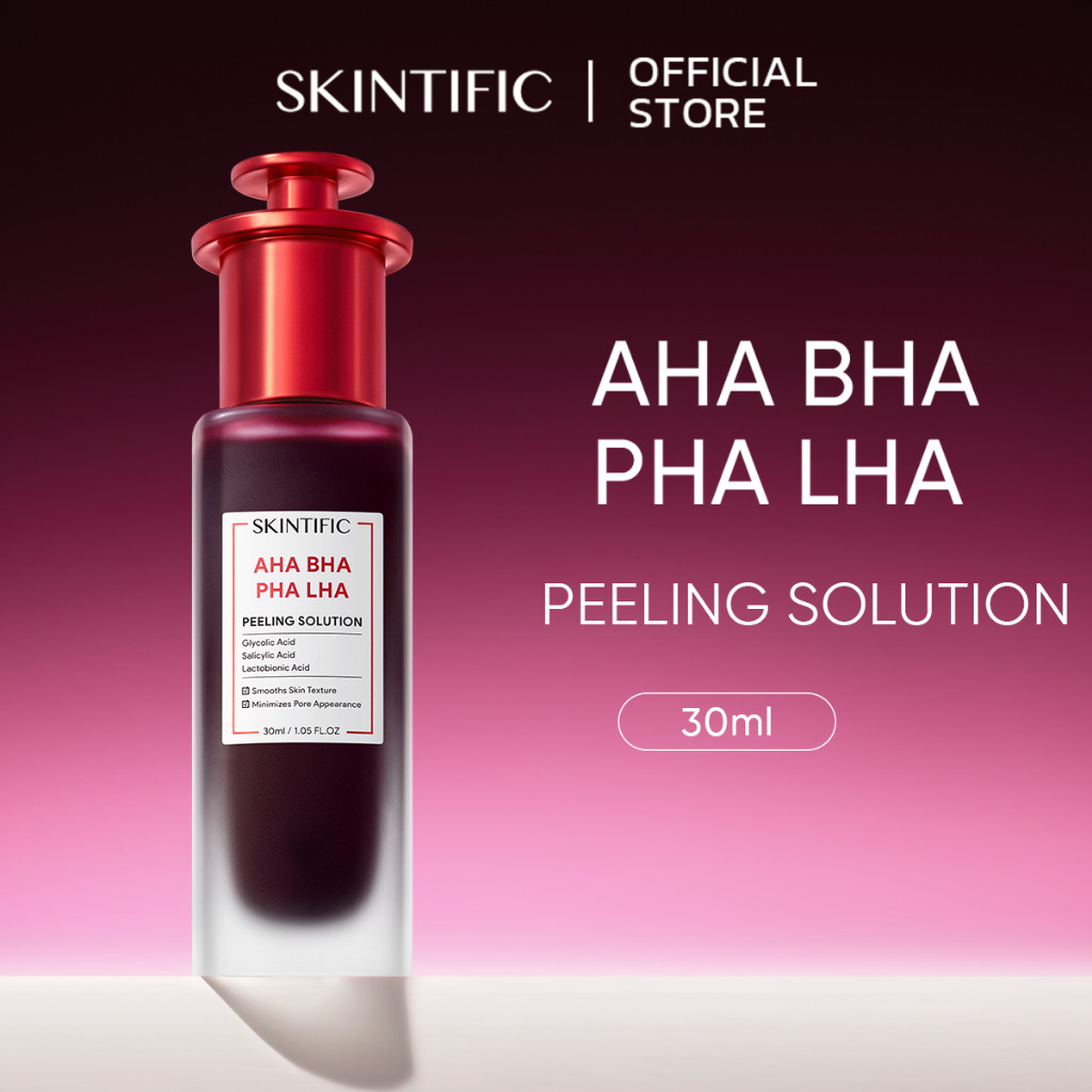 SKINTIFIC AHA BHA PHA LHA Peeling Solution ผลัดเซลล์ผิวใน 60 วินาที เซรั่มเพื่อการผลัดเซลล์ผิวที่มีส่วนผสมขอ