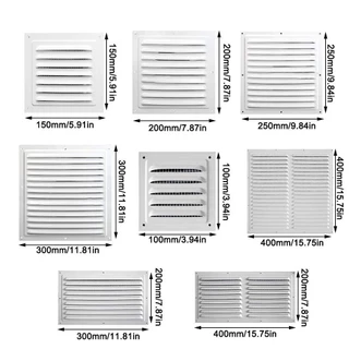 BRAV ตะแกรงช่องระบายอากาศ,อลูมิเนียมความร้อน Cooling Vents แผ่นฝาครอบระบายอากาศ,โลหะ 200*300 มม./200*400 มม.ฝาครอบระบบอากาศหน้าจอหน้าต่าง Square Vent